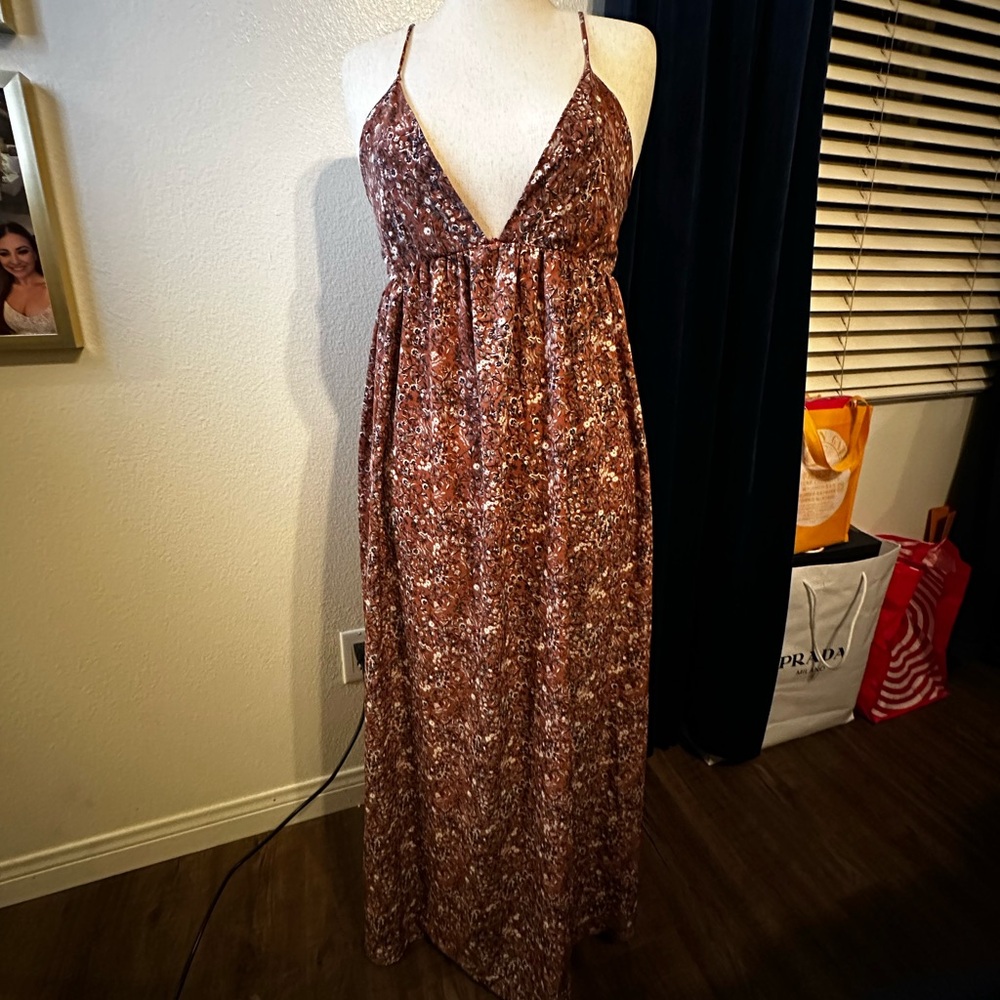 Brown Tan Sleeveless Maxi Sundress